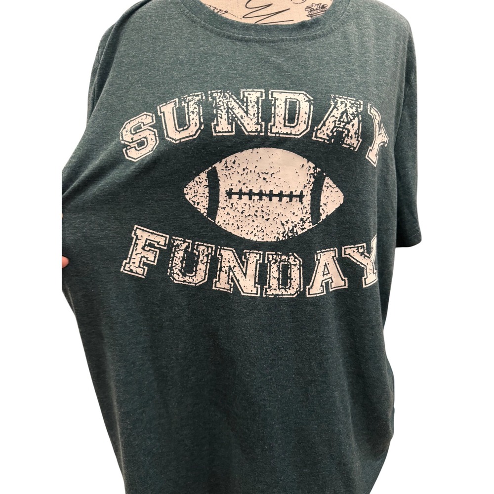 Green Football Sunday Funday Graphic T Shirt